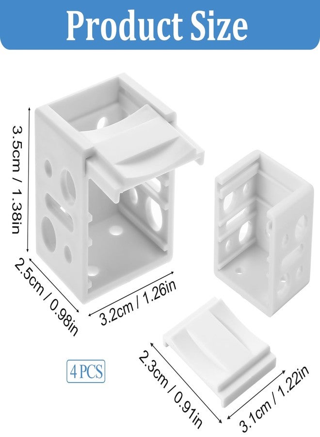 Bruislard 4 Pack Blind Brackets 1 Inch Window Blinds Headrail Holders White Profile Box Mounting Bracket Mini Blinds Box Mounting Bracket - Image 3